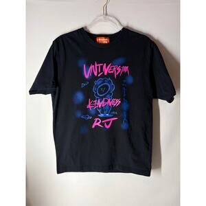 Line Friends BT21 RJ Utopia Short Sleeve T-shirt Black Size Medium BTS
